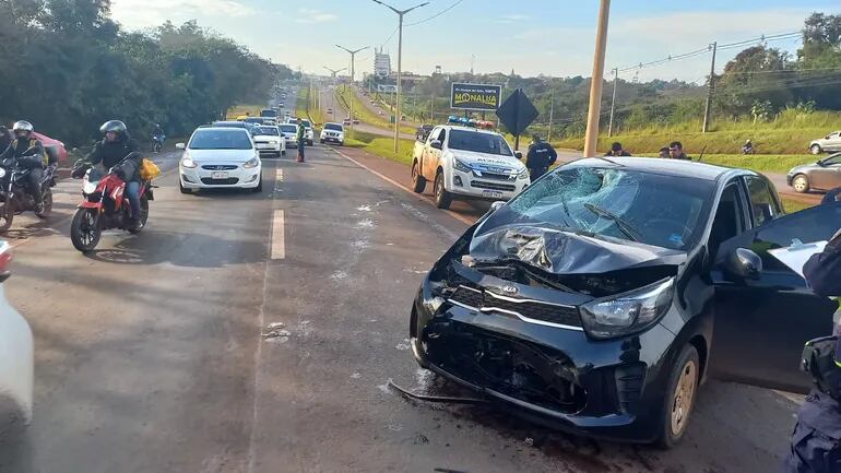 El accidente se registró sobre la Ruta PY02, sentido Ciudad del Este-Minga Guazú.