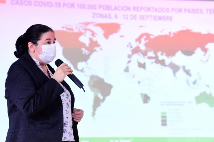 Informe epidemiológico semanal presentado por la doctora Sandra Irala, directora de Vigilancia de la Salud.