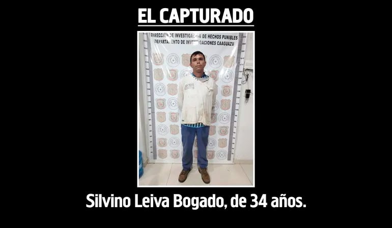 Silvino Leiva Bogado, supuesto asesino capturado.