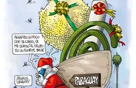 Papá Noel llegando a Paraguay...