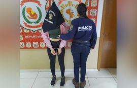 Ana Noelia Garcete Franco cuando fue detenida por la Policía en mayo pasado.