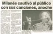 Facsímil de la nota publicada al día siguiente del único concierto que ofreció Pablo Milanés en Paraguay. Fue en octubre de 1996.