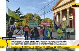Movilizaciones en el microcentro de Asunción