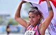 Camila Pirelli festeja el segundo puesto en el Heptatlón de los Juegos Suramericanos Asunción 2022.