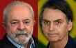 El presidente Lula da Silva y el actual gobernante, Jair Bolsonaro. Ambos disputarán la presidencia de Brasil en octubre. (AFP)