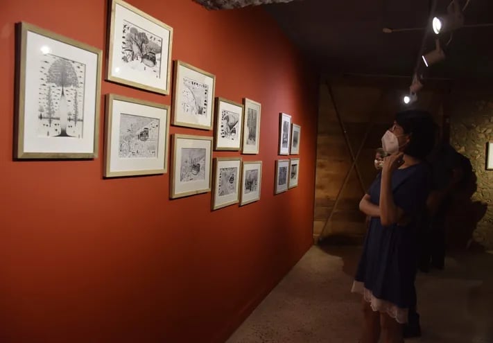 Dibujos originales del artista indígena se exponen en la Fundación Texo.