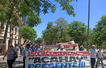 Productores de cebolla y papa marchan en Asunción en reclamo de mercado para comercializas sus productos