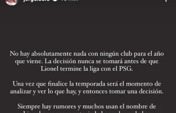 El comunicado de Jorge Messi, padre y representante de Lionel Messi.