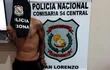 El joven, Richard González Ferreira de 18 años, fue arrestado por policías de la Comisaría de Lote Guazú.