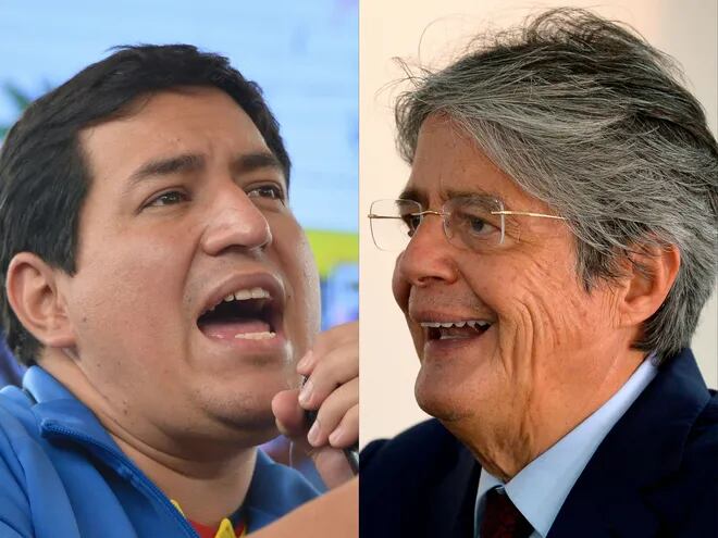 Andrés Arauz (i) y Guillermo Lasso (d) fueron anunciados como los candidatos presidenciales que disputarán el balotaje en Ecuador.