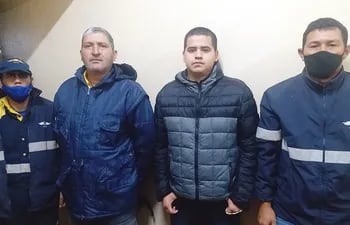 Juan Ángel Martínez, Juan Carlos Argüello, Luis Enrique Zayas Garay y Édgar Agustín González Giménez, detenidos por presuntamente contaminar la maleta de la paraguaya Fany Sosa.