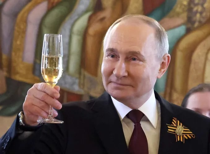 El presidente de Rusia, Vladimir Putin durante una brindis en Moscú.