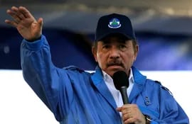 (FILES) In this file photo Nicaraguan President Daniel Ortega speaks during the commemoration of the 51st anniversary of the Pancasan guerrilla campaign in Managua, on August 29, 2018. - The United States on June 9, 2021 announced sanctions against four Nicaraguan officials who support President Daniel Ortega, including the president's daughter, accusing the regime of undermining democracy and abusing human rights. "President Ortega's actions are harming Nicaraguans and driving the country deeper into tyranny," said Andrea Gacki, director of the Treasury Department's Office of Foreign Assets Control. "The United States will continue to expose those officials who continue to ignore the will of its citizens." (Photo by INTI OCON / AFP)