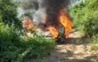 Así encontraron el vehículo en llamas en Ypané.