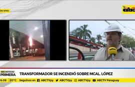 Transformador se incendió sobre Mcal. López