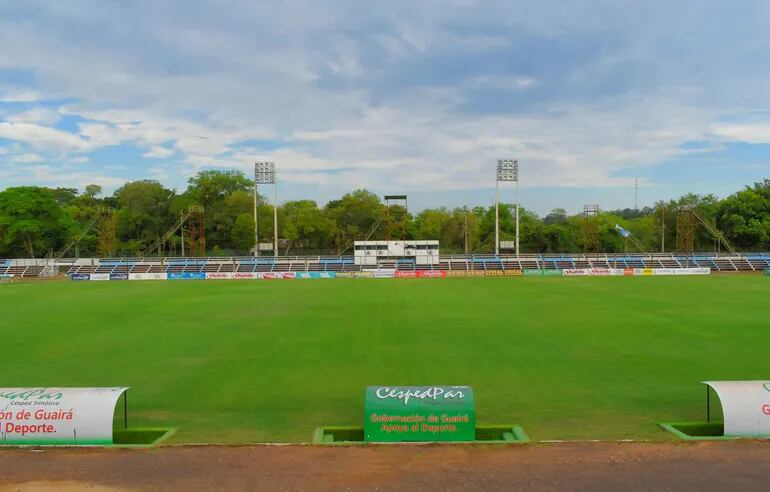 Estadio Parque del Guairá en Villarrica, que será escenario en el encuentro entre Guaireña FC y Cerro Porteño.