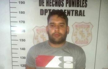 Carlos Eduardo Colmán, detenido por el millonario robo registrado el pasado lunes en la ciudad de Tobatí.