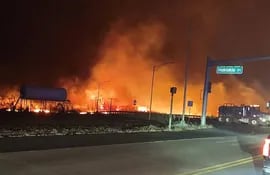 La zona de un incendio forestal en Lahaina, Hawái, el pasado miércoles.