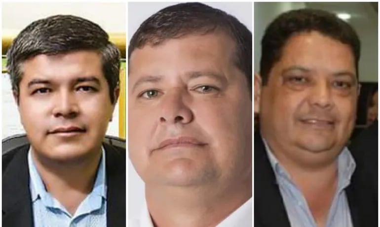 Los intendentes Mario Noguera (PLRA), Everaldo Acosta (ANR) y Gustavo Cano (PLRA) buscan el rekutu.