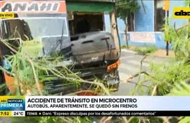 Accidente de tránsito en el microcentro de Asunción