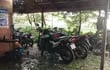 El galpon de un taller de motos sufrió la consecuencia del temporal en Tavai.