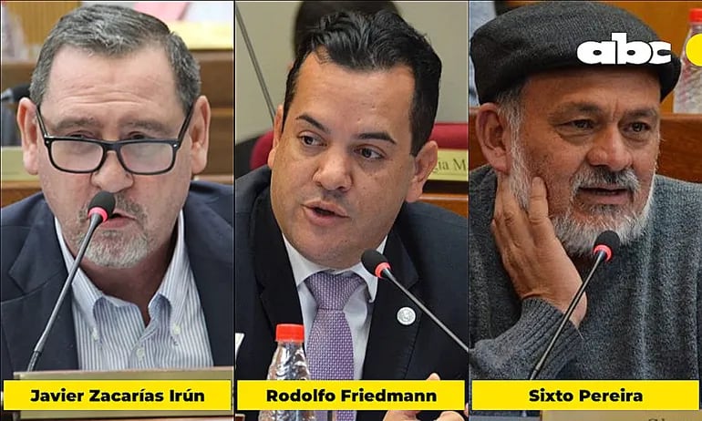 Javier Zacarías Irún, Rodolfo Friedmann y Sixto Pereira, senadores.