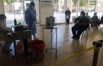 Sector de urgencias respiratorias del Hospital Ingavi, del Instituto de Previsión Social.