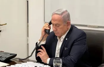 Fotografía editada por la fuente, divulgada por la cuenta oficial en la red social X @IsraeliPM del primer ministro israelí, Benjamín Netanyahu.