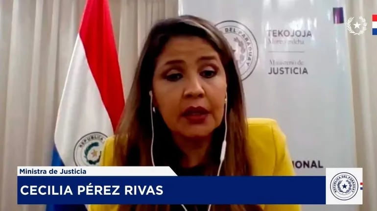 La ministra Cecilia Pérez Rivas, en el conversatorio por la "Semana de Transparencia y Acceso a la Información Pública".