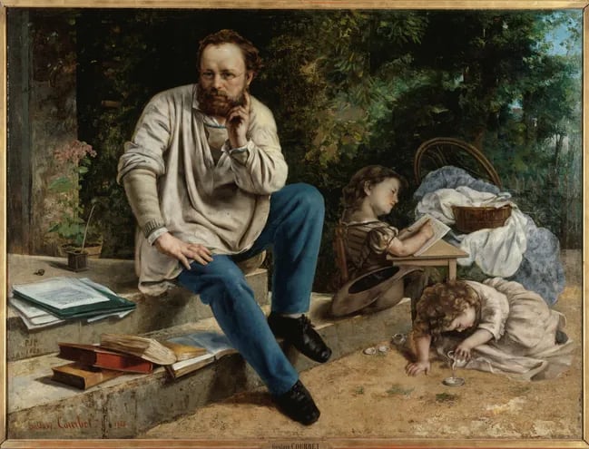 Gustave Courbet, "Pierre-Joseph Proudhon et ses enfants en 1853"