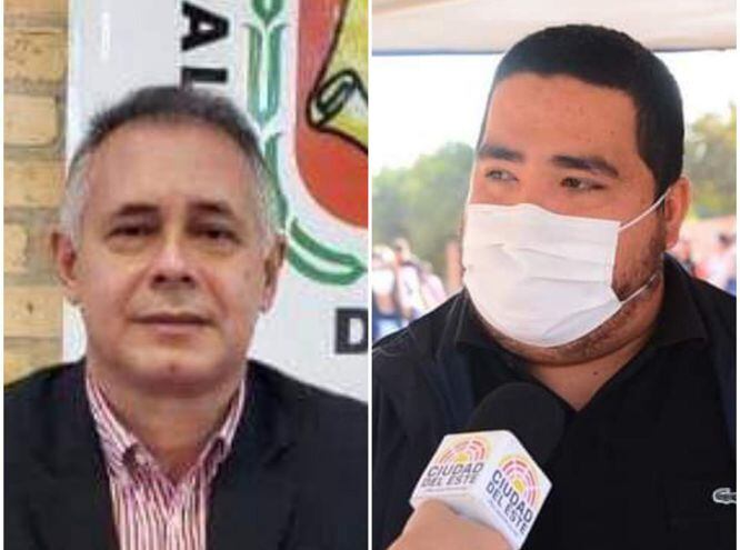 El titular de la Junta Neri Chávez (ANR) y el intendente interino Hugo Benítez (MCDE).