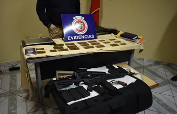 Armas de guerra incautadas en el departamento de Amambay