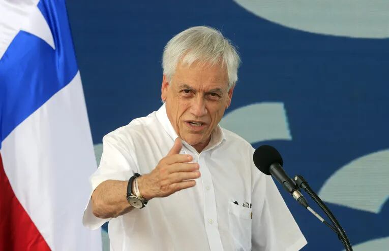 El presidente de Chile, Sebastián Piñera, durante un acto en Turbaco (Colombia).