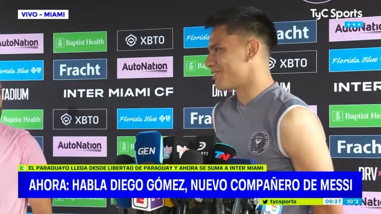 El paraguayo Diego Gómez, jugador del Inter Miami, en la primera entrevista después de oficializar la llegada a la franquicia de la Major League Soccer.