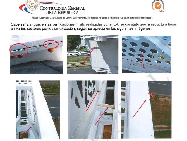 Contraloría reveló sobrefacturación en la pasarela ñandutí y que la infraestructura ya se oxida.