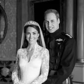 Kate Middleton y William de Inglaterra el día de su boda, hace 13 años.