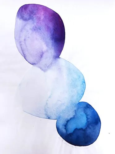 Diferentes tonalidades de colores se combinan en las obras de Antonella Fernández, que forman parte de la muestra "La morfología de lo invisible".