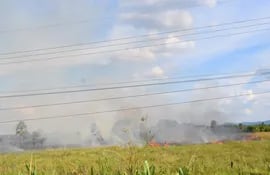 Bomberos intensifican lucha contra incendios en Carapeguá.