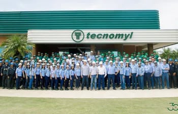El equipo de colaboradores de Tecnomyl, en una fotografía tomada en febrero de 2020.