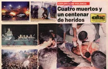 El 27 de marzo de 1999, ABC Color publicó en tu tapa y contratapa imágenes de la manifestación ciudadana en las plazas frente al Congreso. Este suceso en la historia de nuestro país pasó a conocerse como el "Marzo Paraguayo".