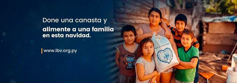 Este año la meta es entregar 550 canastas a familias vulnerables con las cuales trabaja la LBV en Asunción, Gran Asunción y Ciudad del este, brindándoles así, una navidad más feliz y sin hambre.