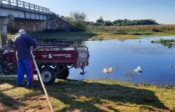 Inadaptados desparramaron todo tipo de residuos en el arroyo Pirá Guazú de Laureles.