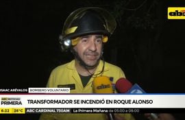 Transformador se incendió en Roque Alonso