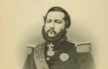 Retrato de Francisco Solano López en The War in Paraguay (1869), de George Thompson.