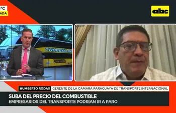 Humberto Rodas, gerente de la Cámara Paraguaya de Transporte Internacional en conversación con ABC TV.