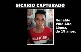 Ronaldo Villa Alta López, supuesto sicario encarcelado.