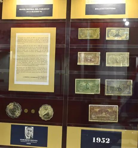 Los billetes de guaraníes llevan la inscripción del Banco Central del Paraguay (BCP) como banco emisor a partir de 1952