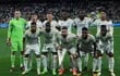 Real Madrid's players pose for a team picture before the start of the UEFA Champions League quarter final first leg football match between Real Madrid CF and Manchester City at the Santiago Bernabeu stadium in Madrid on April 9, 2024. (Photo by PIERRE-PHILIPPE MARCOU / AFP)