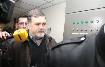 El exjefe de la Fuerza de Tarea Conjunta Ramón Benítez, en sede judicial. Fue ayer.