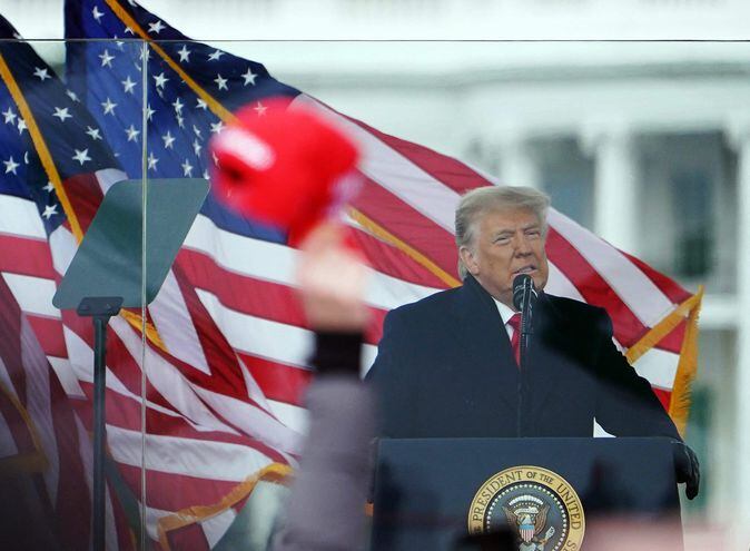 El entonces presidente estadounidense Donald Trump durante un acto político el pasado 6 de enero, día del asalto al Capitolio.
